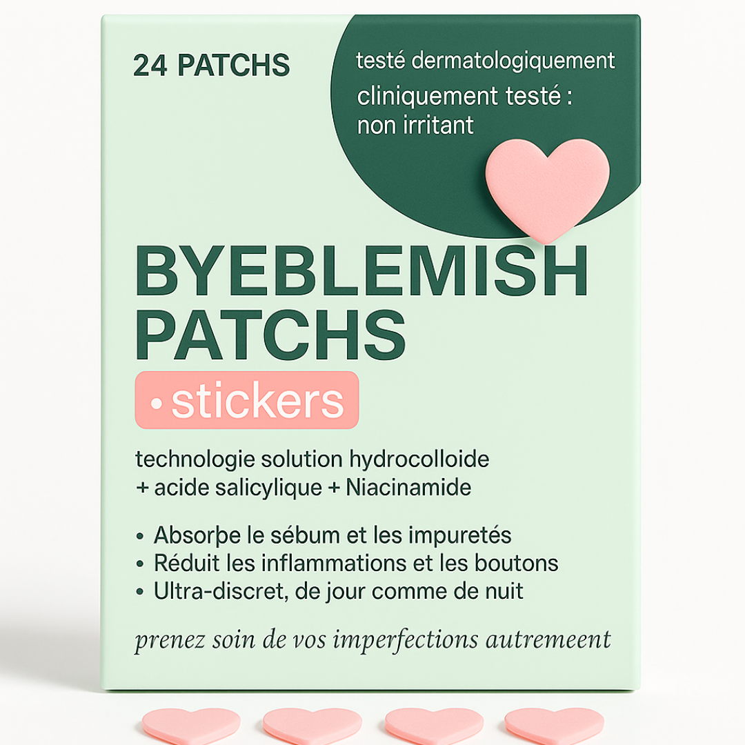 Le set Bye Blemish patchs - 106 patchs boutons