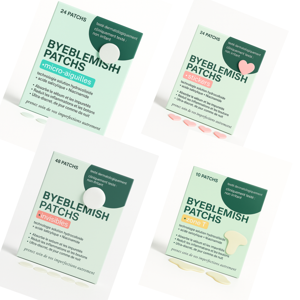 Le set Bye Blemish patchs - 106 patchs boutons