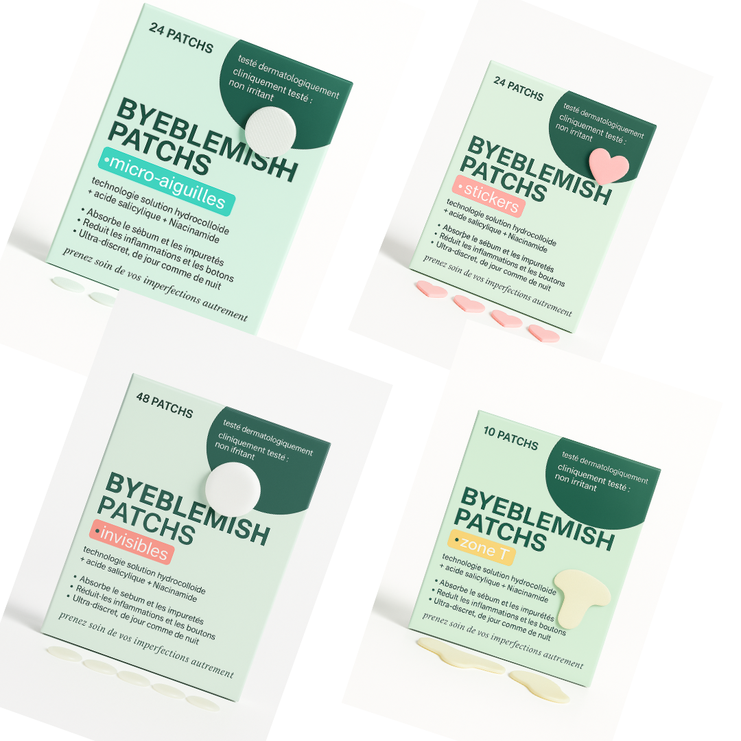 Le set Bye Blemish patchs - 106 patchs boutons